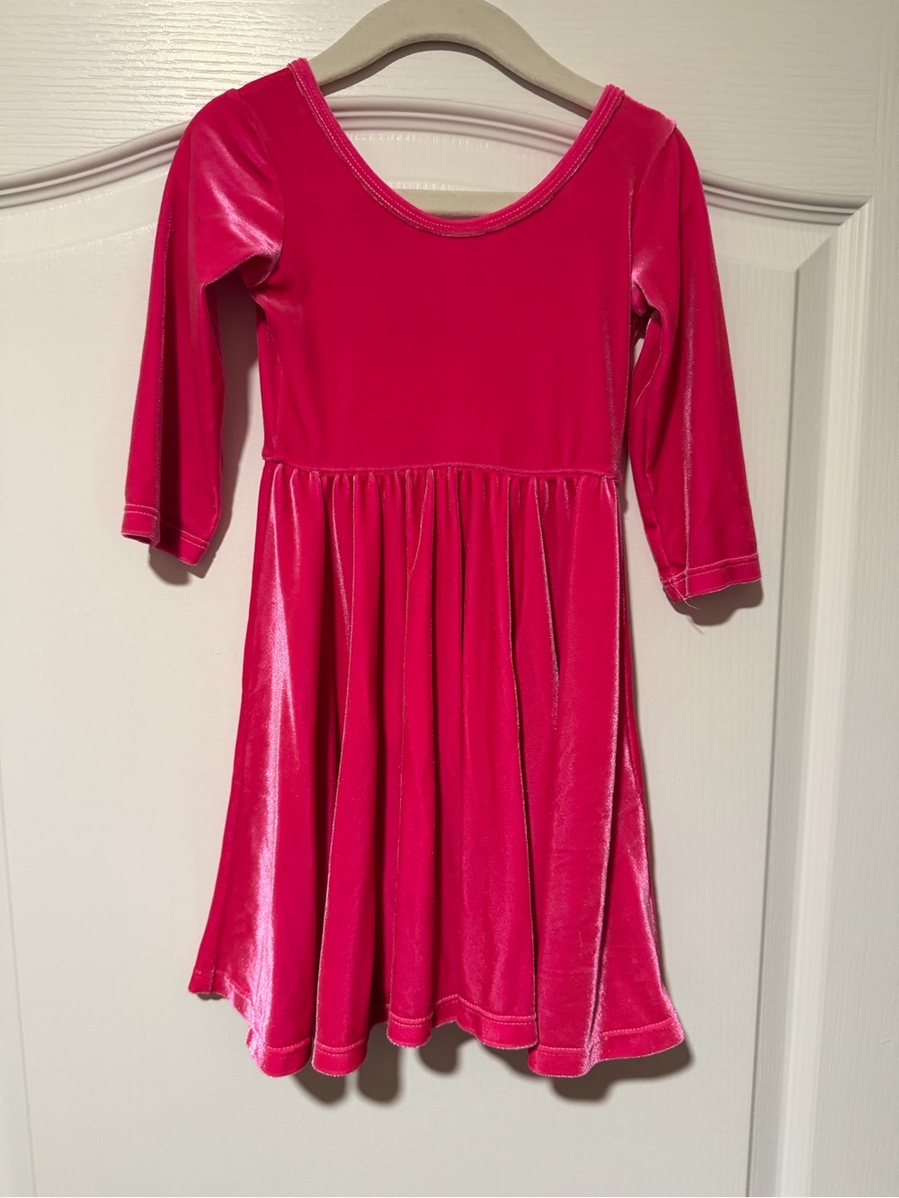 Pink Chicken Hot Pink Velvet Fit-and-Flare Dress